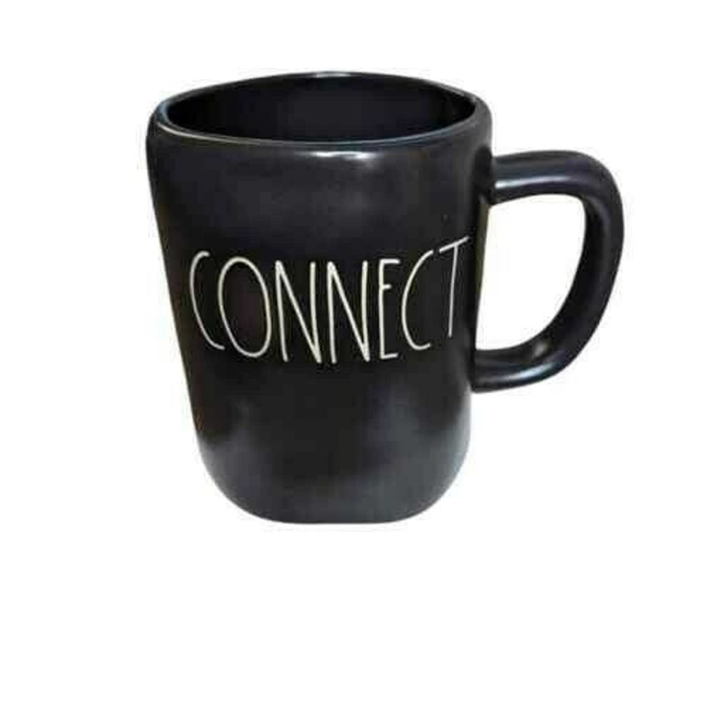 Rae Dunn Black "Connect" 16oz Mug
